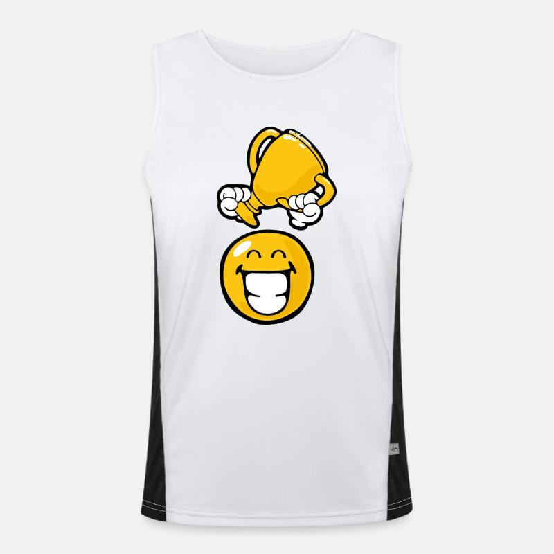 Smiley Winner Funktionelles Kontrast-Tank Top für Männer 