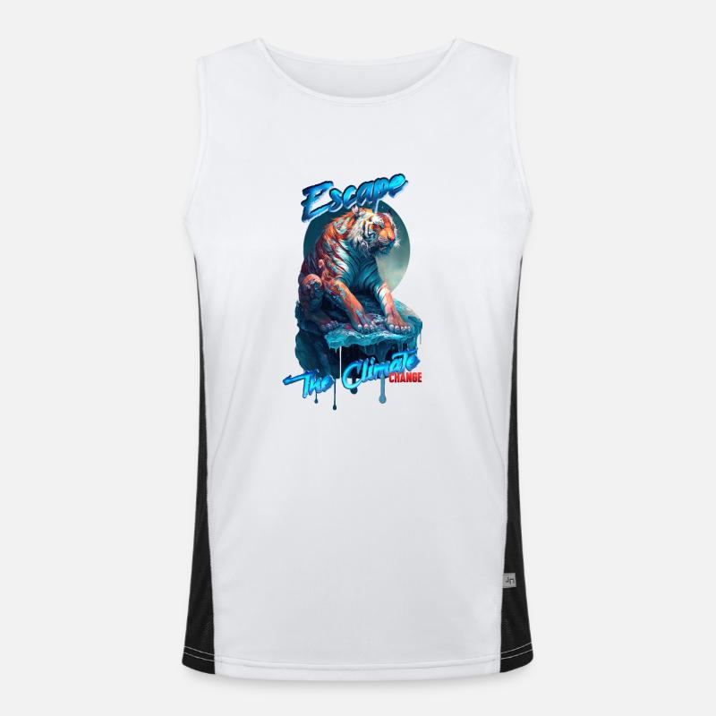 ESCAPE THE CLIMATE (change) -Tiger Version Funktionelles Kontrast-Tank Top für Männer 