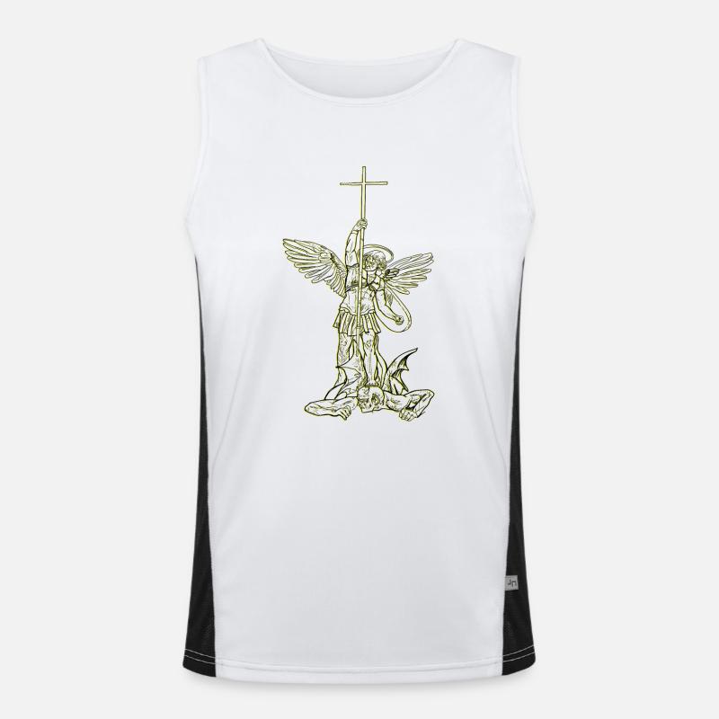 Michael Erzengel Heiliger Christlicher Engel Heiliger SNK Funktionelles Kontrast-Tank Top für Männer 