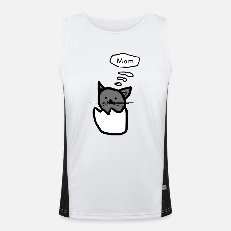 Cat - Men's Functional Contrast Tank Top - white/black