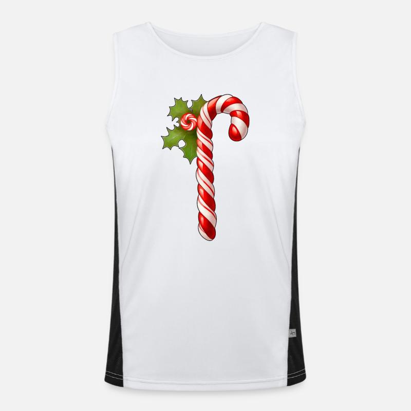 Candy cane Men's Functional Contrast Tank Top 