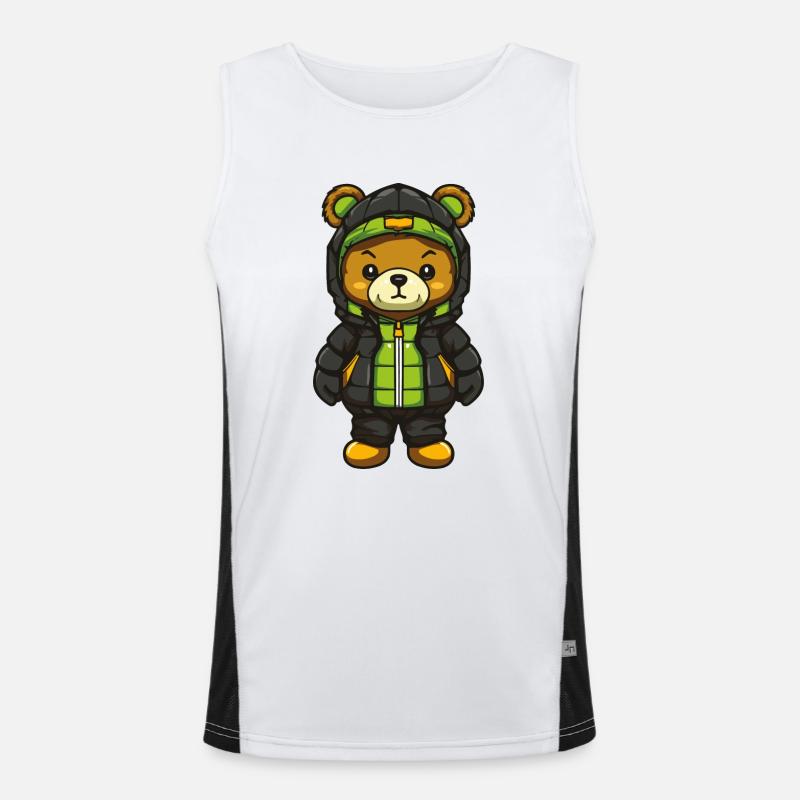 Bear Comic - Men's Functional Contrast Tank Top  - white/black