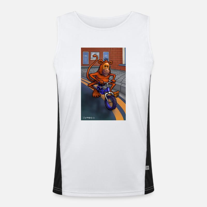 Monkey on a bicycle Men's Functional Contrast Tank Top 