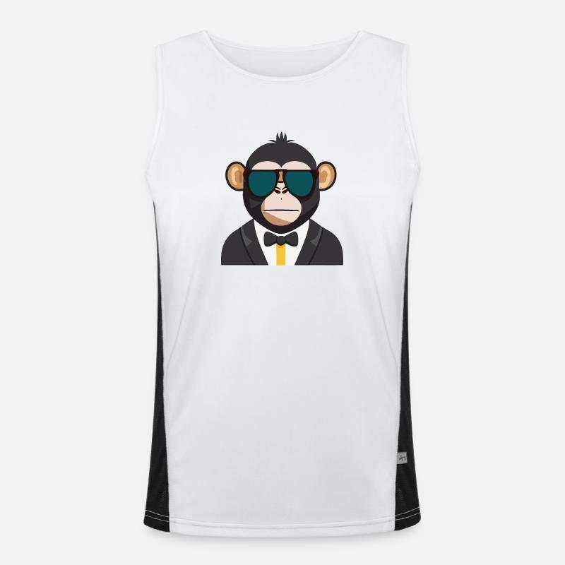 Affe im Smoking Funktionelles Kontrast-Tank Top für Männer 