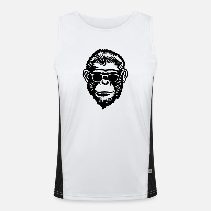 Affe Affen Affengesicht Funktionelles Kontrast-Tank Top für Männer 