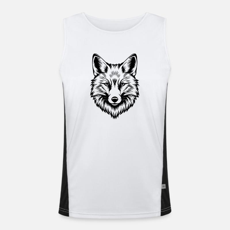 Fox Foxes - Men's Functional Contrast Tank Top  - white/black