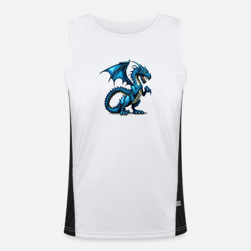 Dragon comique bleu cool Débardeur respirant contrasté Homme 