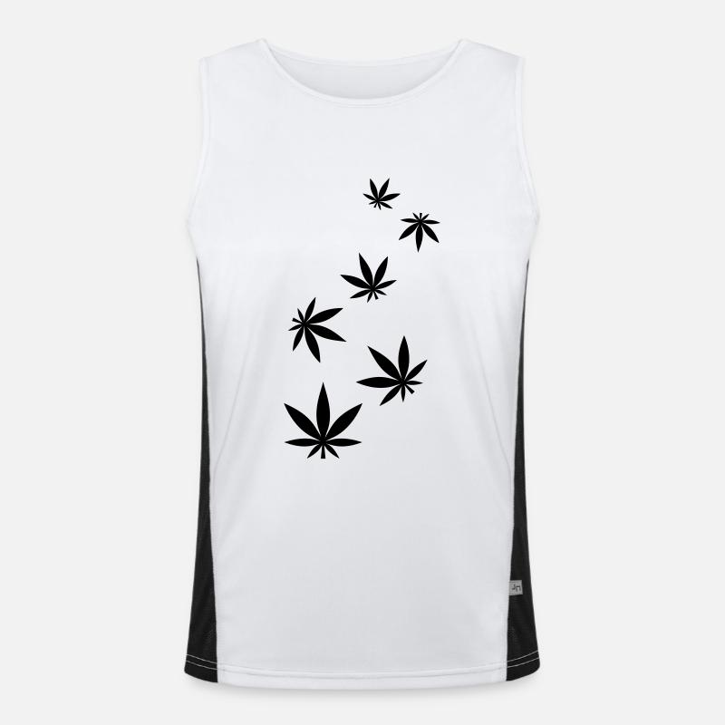 Hemp Leaf Icon Men's Functional Contrast Tank Top 