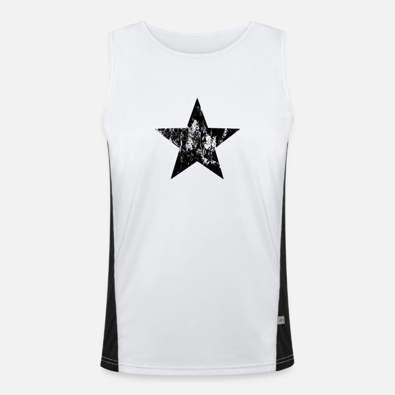 Schwarzer Stern Funktionelles Kontrast-Tank Top für Männer 