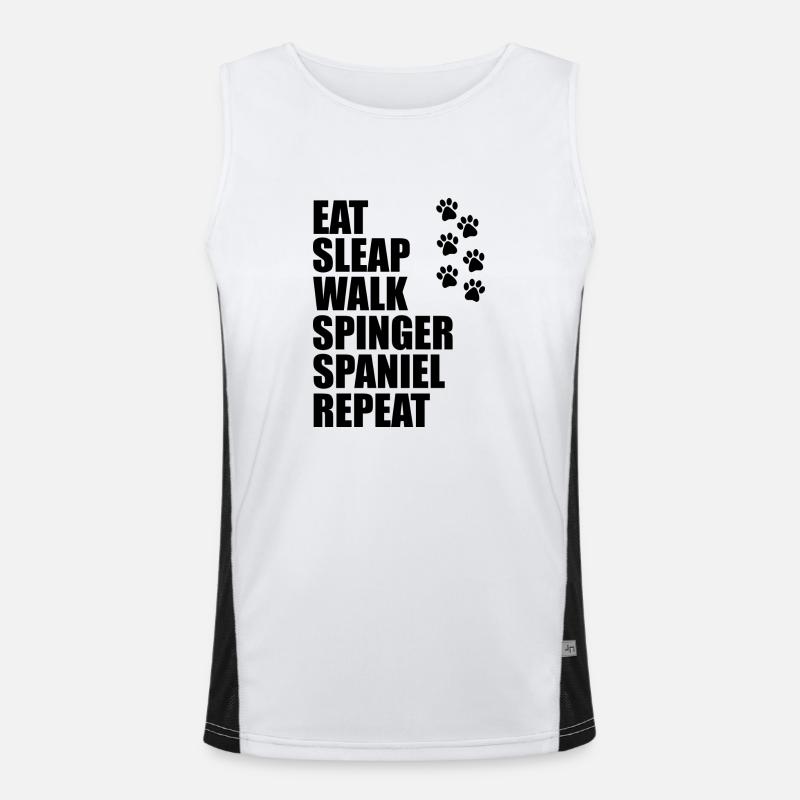 Walk my springer repeat quote Men's Functional Contrast Tank Top 