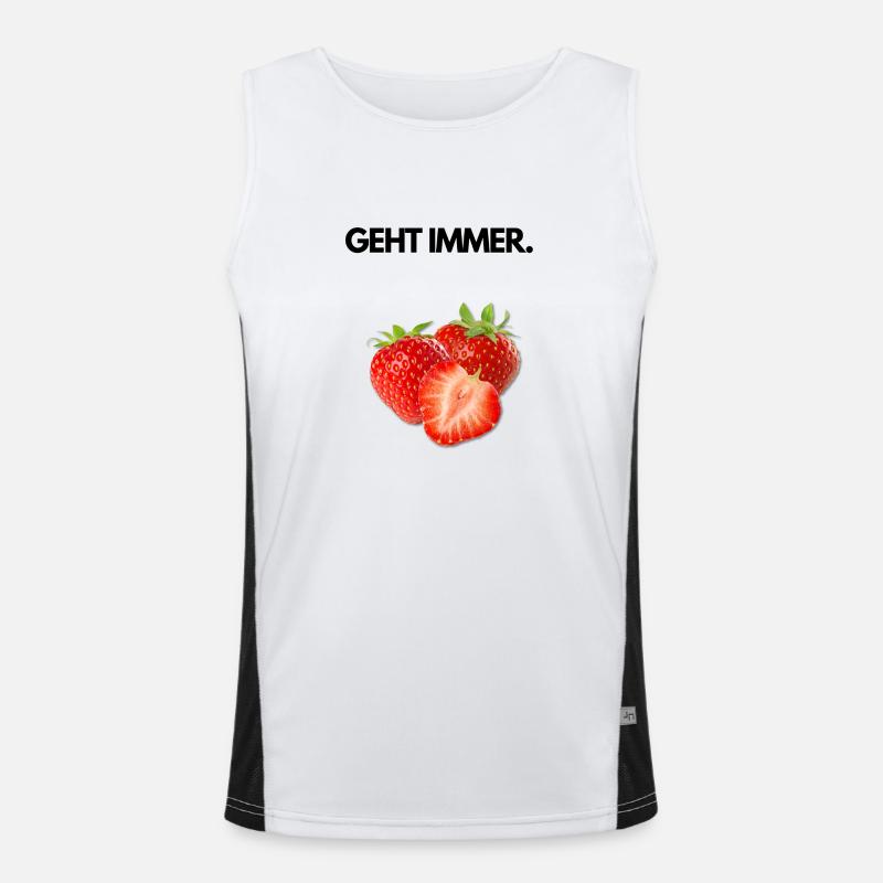Erdbeeren. Geht immer. Funktionelles Kontrast-Tank Top für Männer 