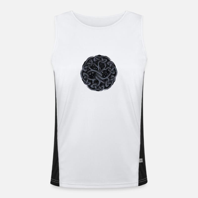 Celtic tree, black Men's Functional Contrast Tank Top 