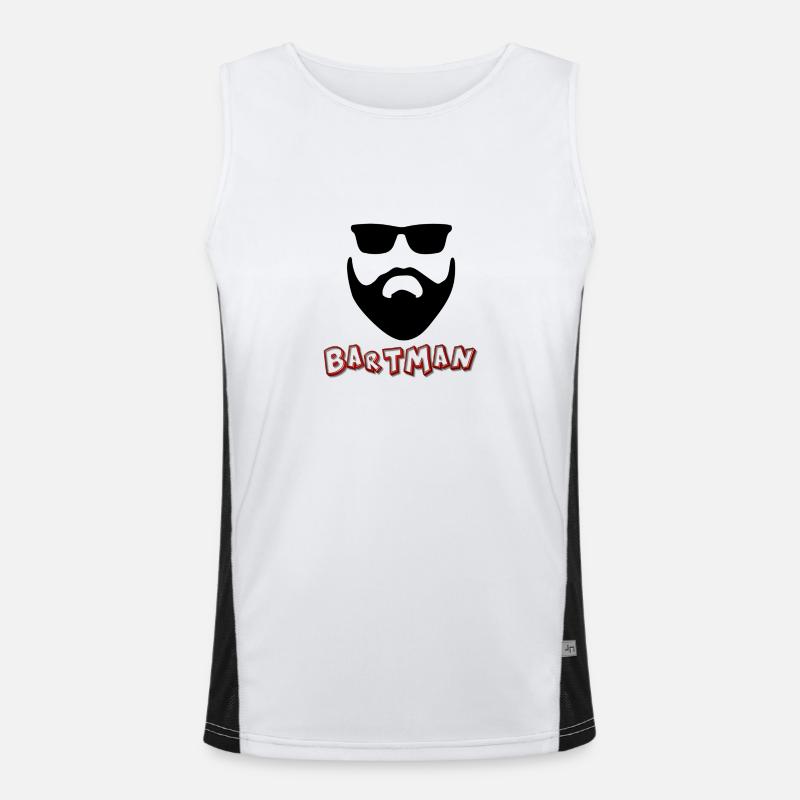 Bartman - Men's Functional Contrast Tank Top  - white/black