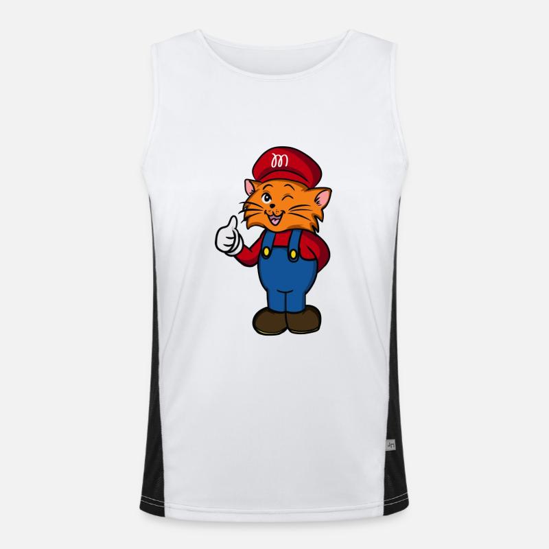 Cute cat Men's Functional Contrast Tank Top 
