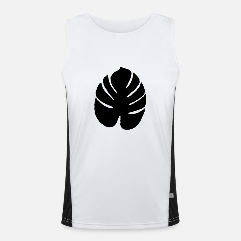Exotisches Blatt schwarz Funktionelles Kontrast-Tank Top für Männer 