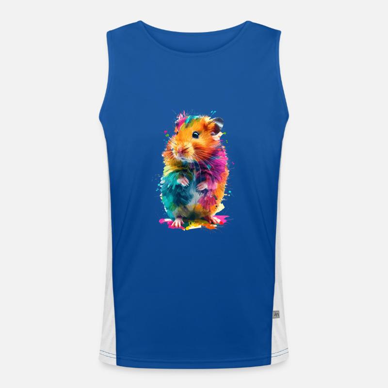 Niedlicher Hamster Regenbogenfarben Funktionelles Kontrast-Tank Top für Männer 