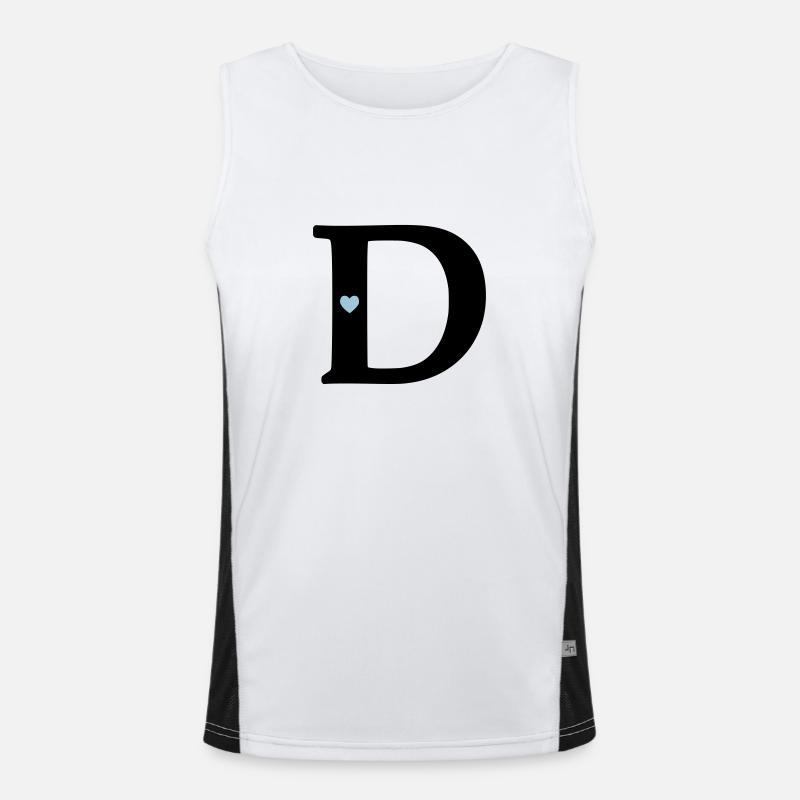point d Initial letter Men's Functional Contrast Tank Top 