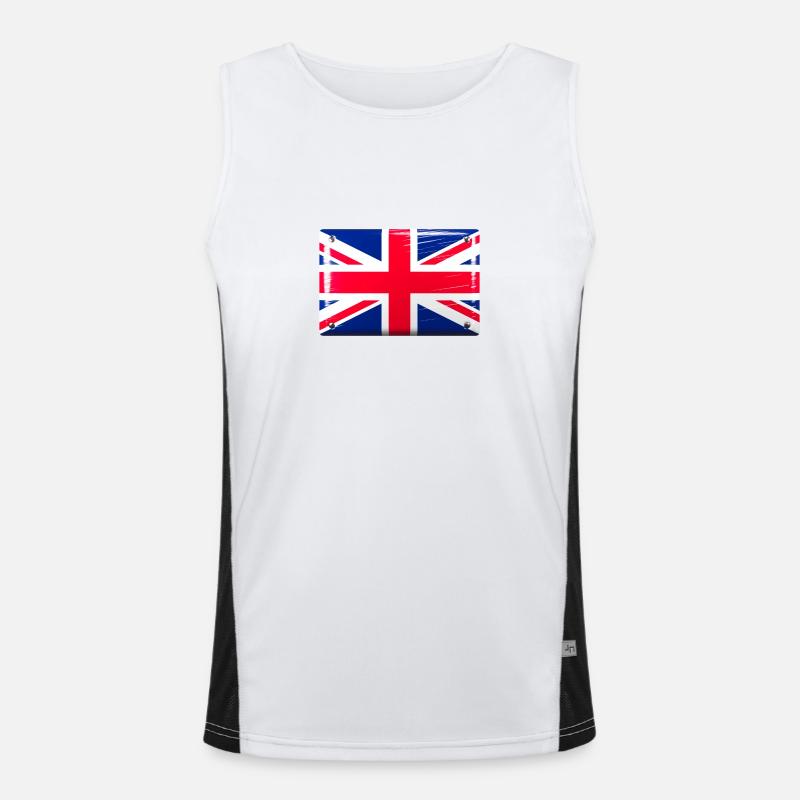 Great Britain Flag Flag Tin Sign Look Men's Functional Contrast Tank Top 