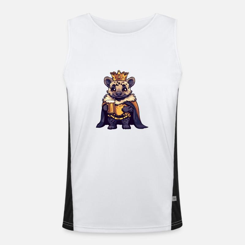 Hyäne Bier Lustig Funktionelles Kontrast-Tank Top für Männer 