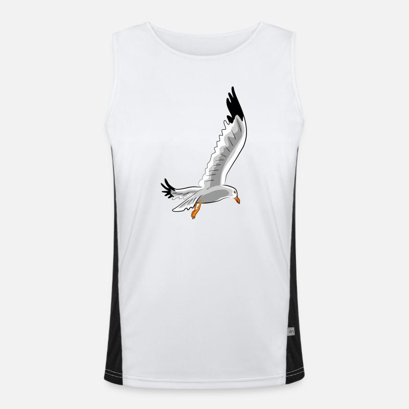 fliegende moewe vogel Funktionelles Kontrast-Tank Top für Männer 