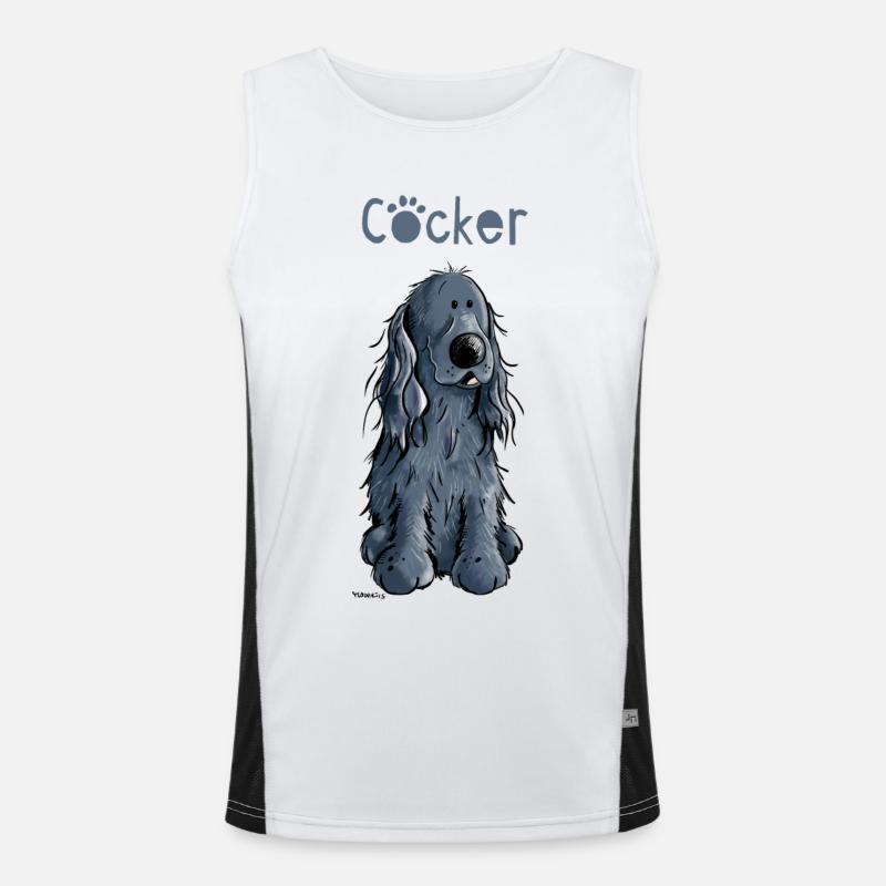 Lustiger Cocker Spaniel Funktionelles Kontrast-Tank Top für Männer 