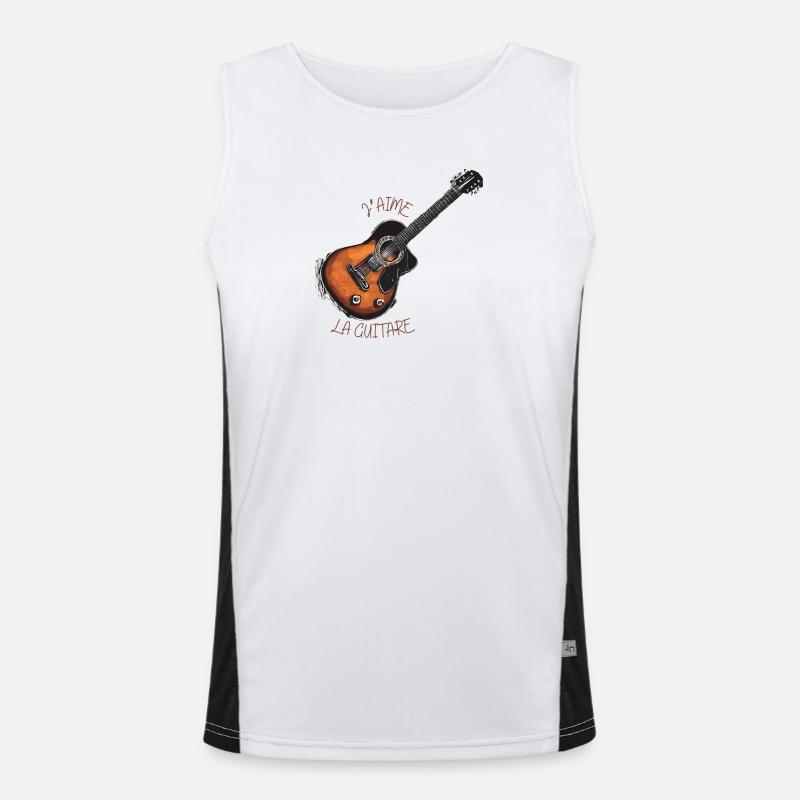 Ich liebe die Gitarre Funktionelles Kontrast-Tank Top für Männer 