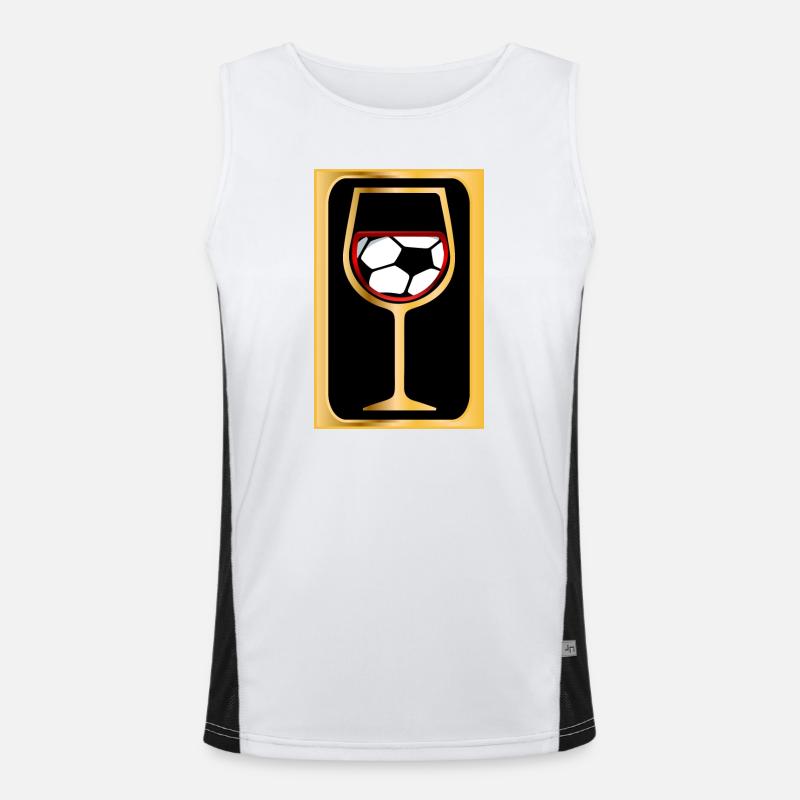 FUßBALL WEIN GLAS Funktionelles Kontrast-Tank Top für Männer 