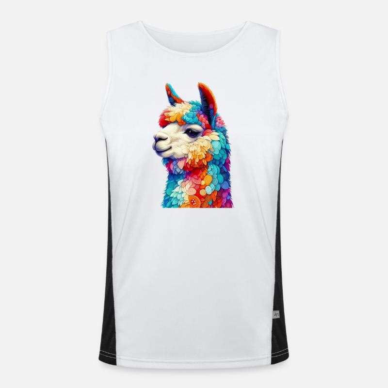 Alpaca - Men's Functional Contrast Tank Top  - white/black