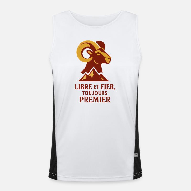 Widder Sternzeichen - Astrologie Funktionelles Kontrast-Tank Top für Männer 