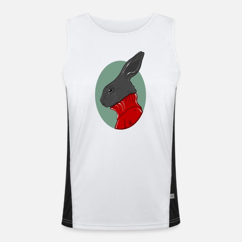 Lapin avec un pull rouge Débardeur respirant contrasté Homme 