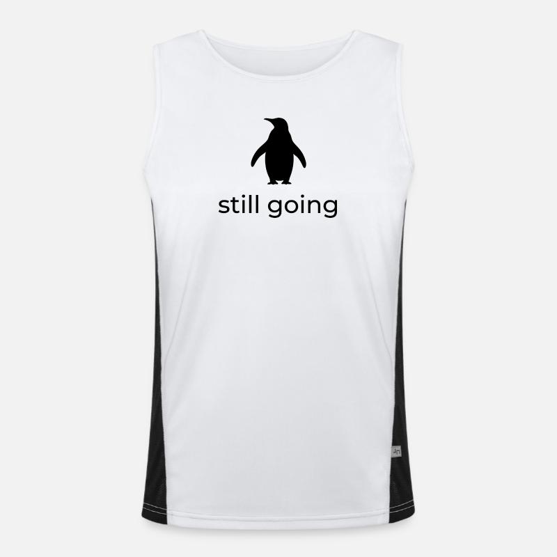 Still going - Nihilist Penguin Design Funktionelles Kontrast-Tank Top für Männer 