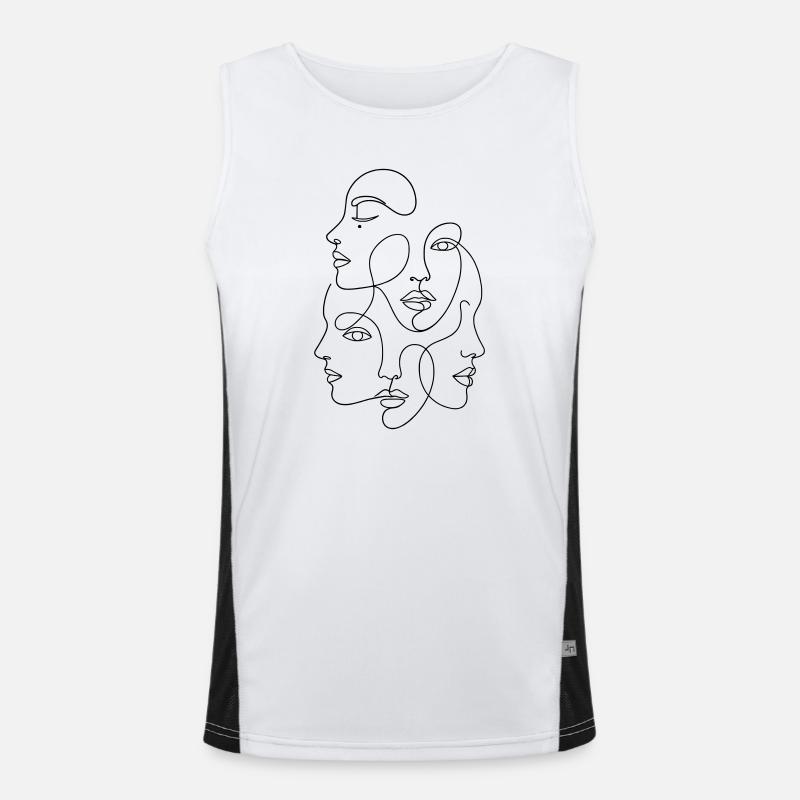 Minimalist One Line Multi Face Men's Functional Contrast Tank Top 
