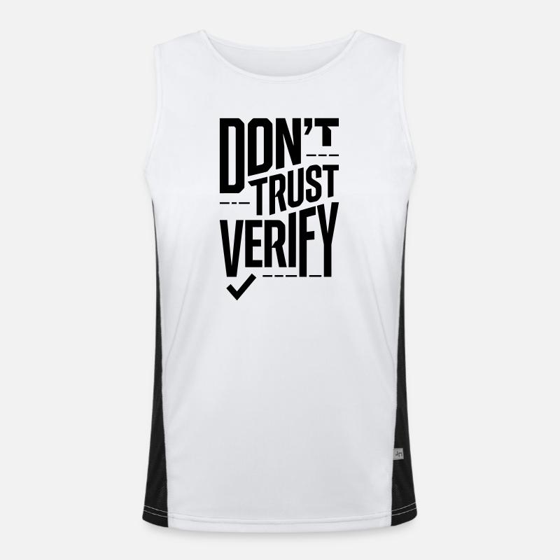 Don't Trust Verify - Truth Seeker Crypto Slogan Men's Functional Contrast Tank Top 