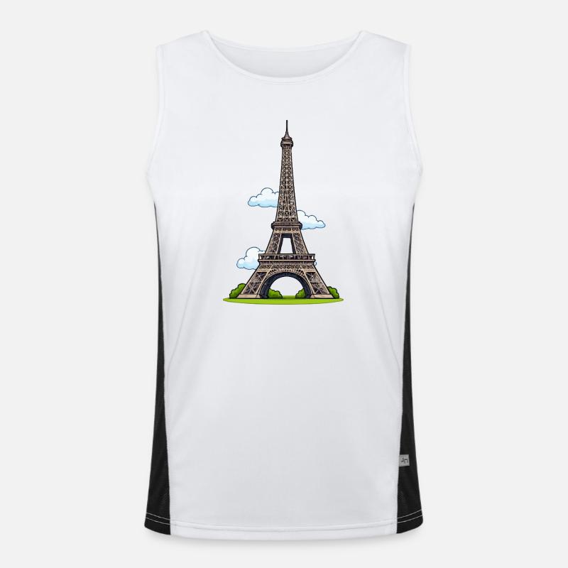 Tour Eiffel style dessin animé Débardeur respirant contrasté Homme 