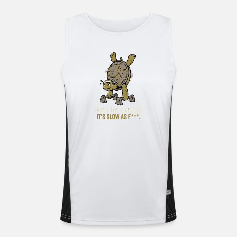 Calisthenics Strong Turtle - Men's Functional Contrast Tank Top  - white/black