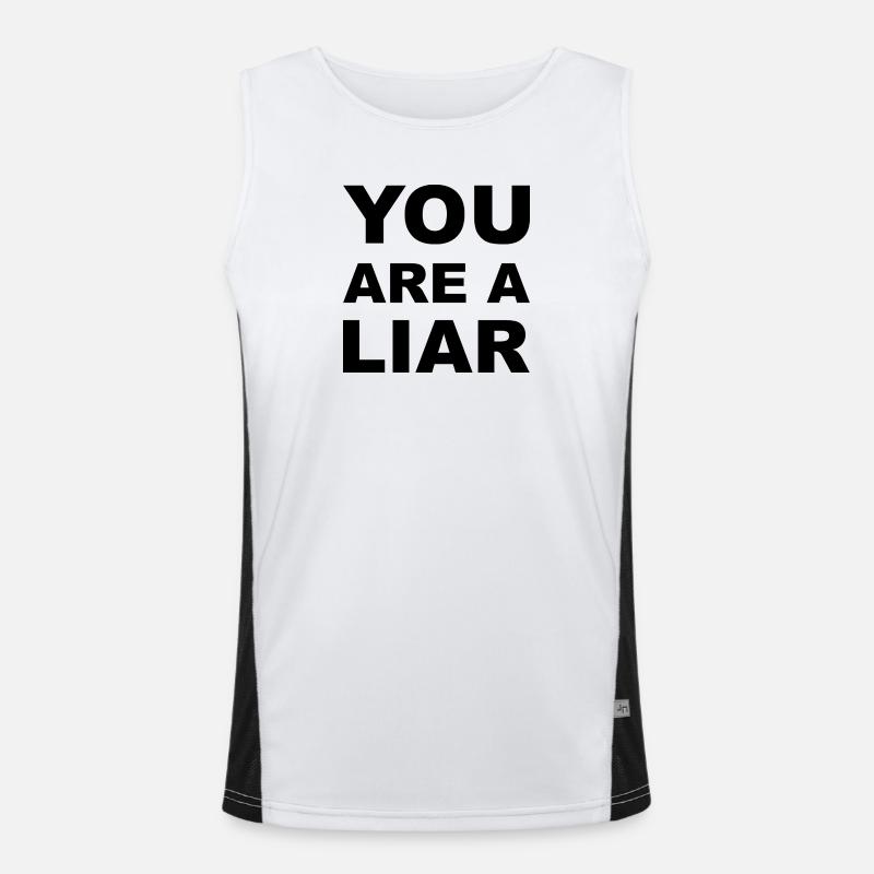 liar Lugner - Men's Functional Contrast Tank Top  - white/black