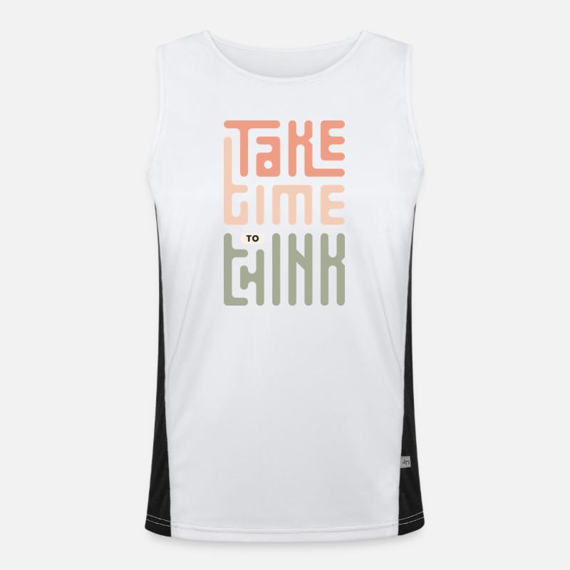 Take Time To Think - Men's Functional Contrast Tank Top - white/black