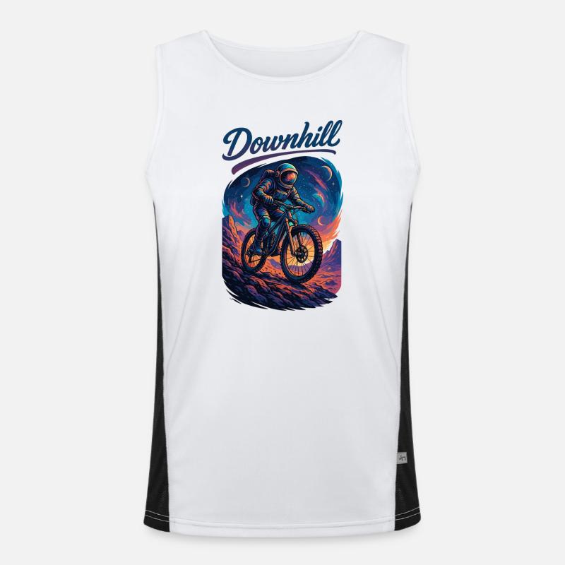 MTB Mountainbiking Downhill Astronaut Geschenk Funktionelles Kontrast-Tank Top für Männer 
