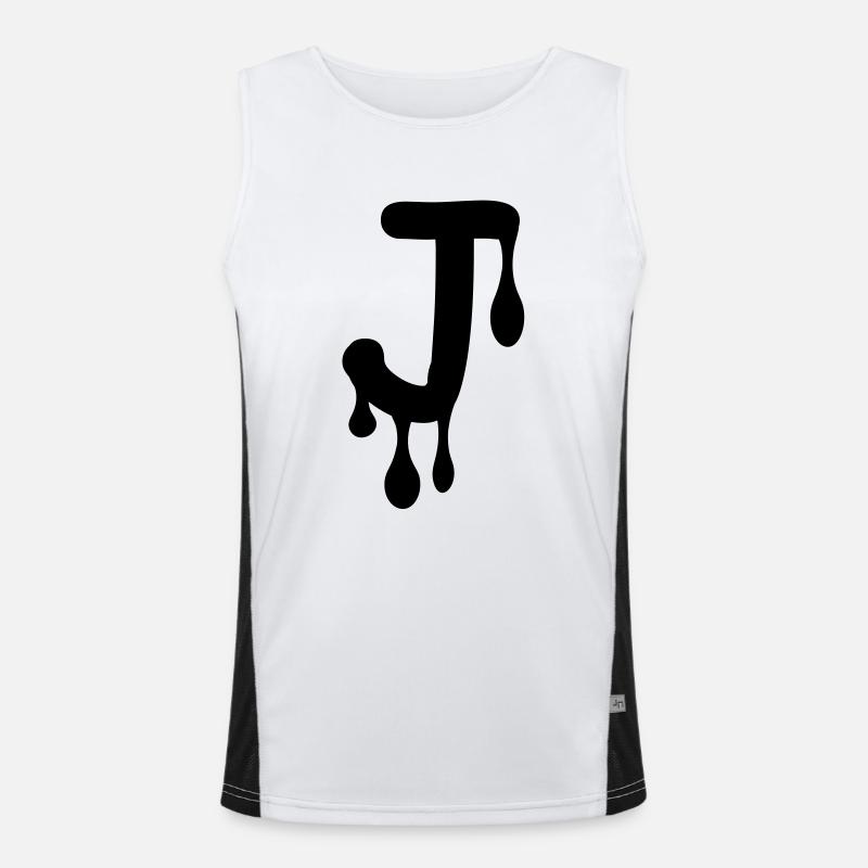 j_comic_graffiti - Men's Functional Contrast Tank Top  - white/black
