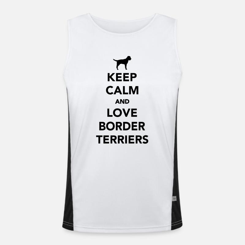 Border Terrier Funktionelles Kontrast-Tank Top für Männer 