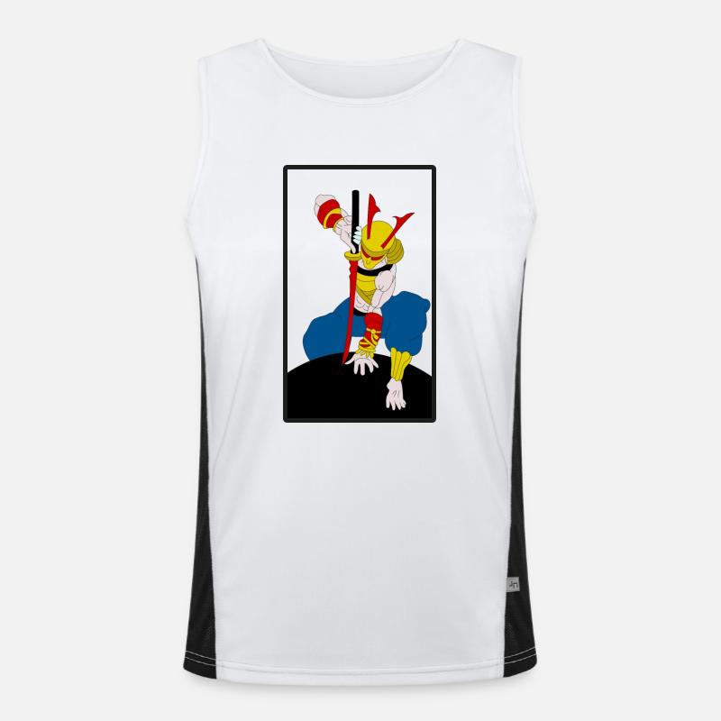 Gelber Samurai Funktionelles Kontrast-Tank Top für Männer 