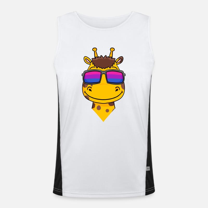 Bisexual Giraffe Gift Men's Functional Contrast Tank Top 