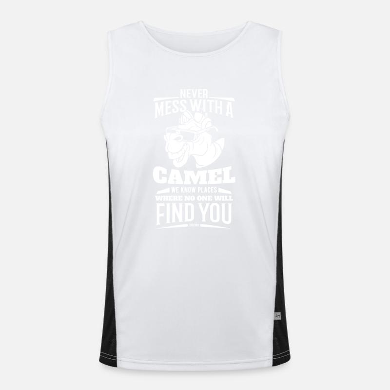 Never Mess With A Camel - Men's Functional Contrast Tank Top - white/black