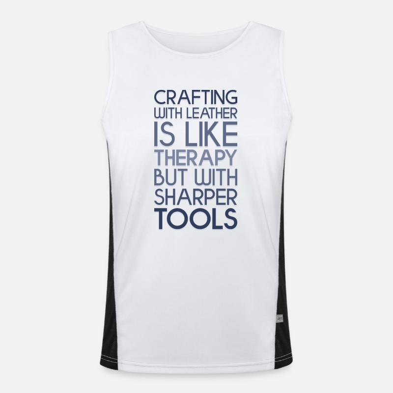 Leatherworking tools saying Men's Functional Contrast Tank Top 