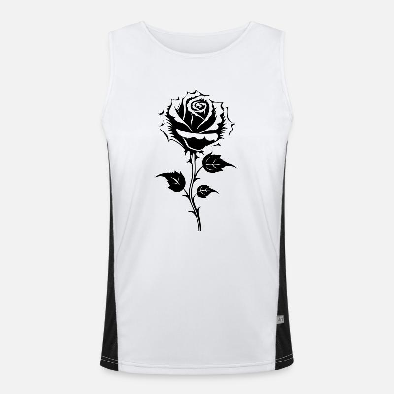 Rose Silhouette Fleur Débardeur respirant contrasté Homme 