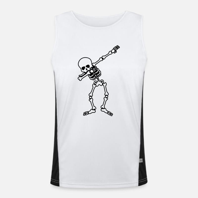 skull dabbing Funktionelles Kontrast-Tank Top für Männer 