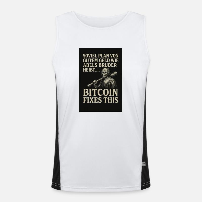 Bitcoin fixes this - Men's Functional Contrast Tank Top  - white/black