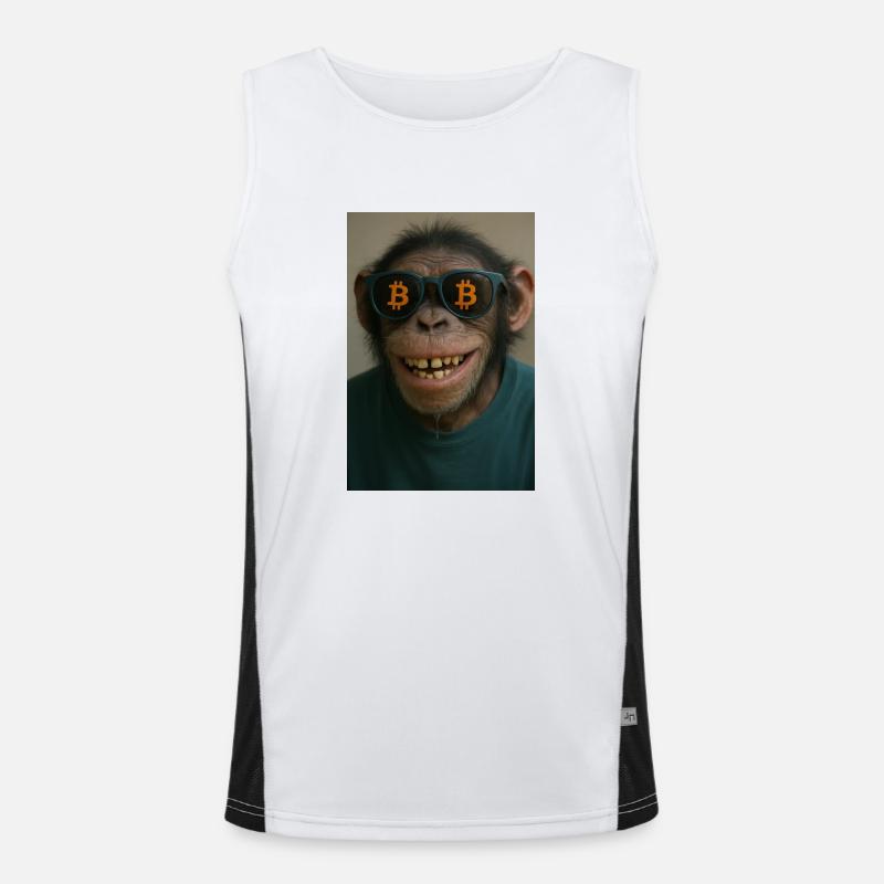 Bitcoin meets Monkey Joe Funktionelles Kontrast-Tank Top für Männer 