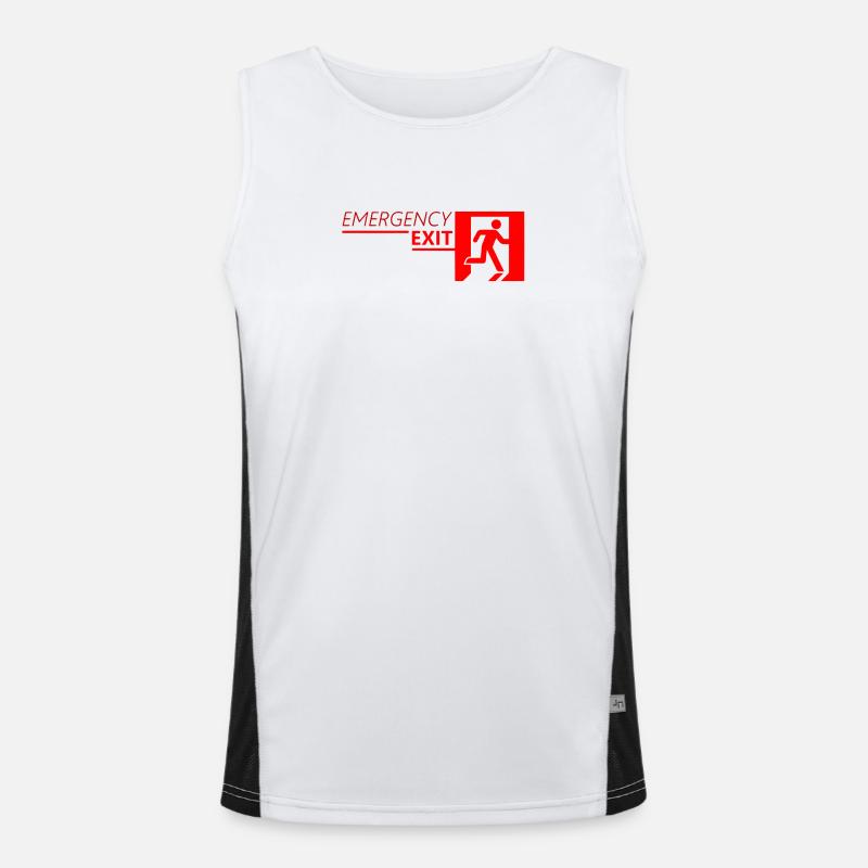 Emergency EXIT Classic Red - Men's Functional Contrast Tank Top  - white/black