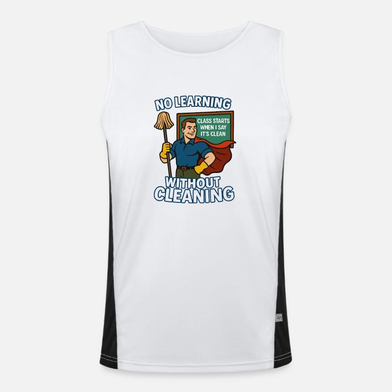 Learning without cleanliness – superhero Men's Functional Contrast Tank Top 